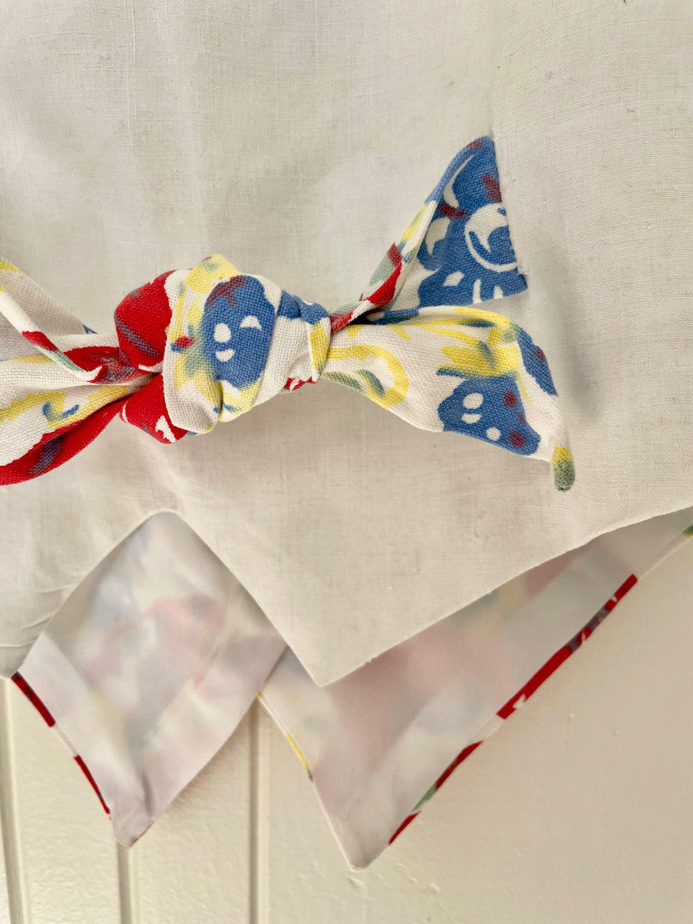 Vintage floral vest made from 1940s curtain fabric.