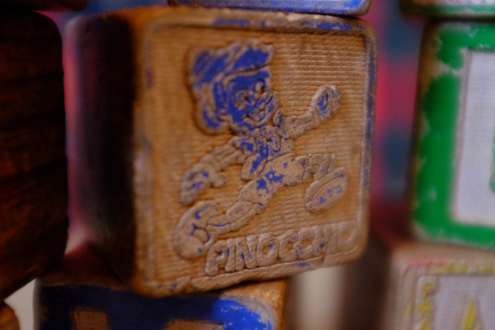 Vintage wooden alphabet blocks 