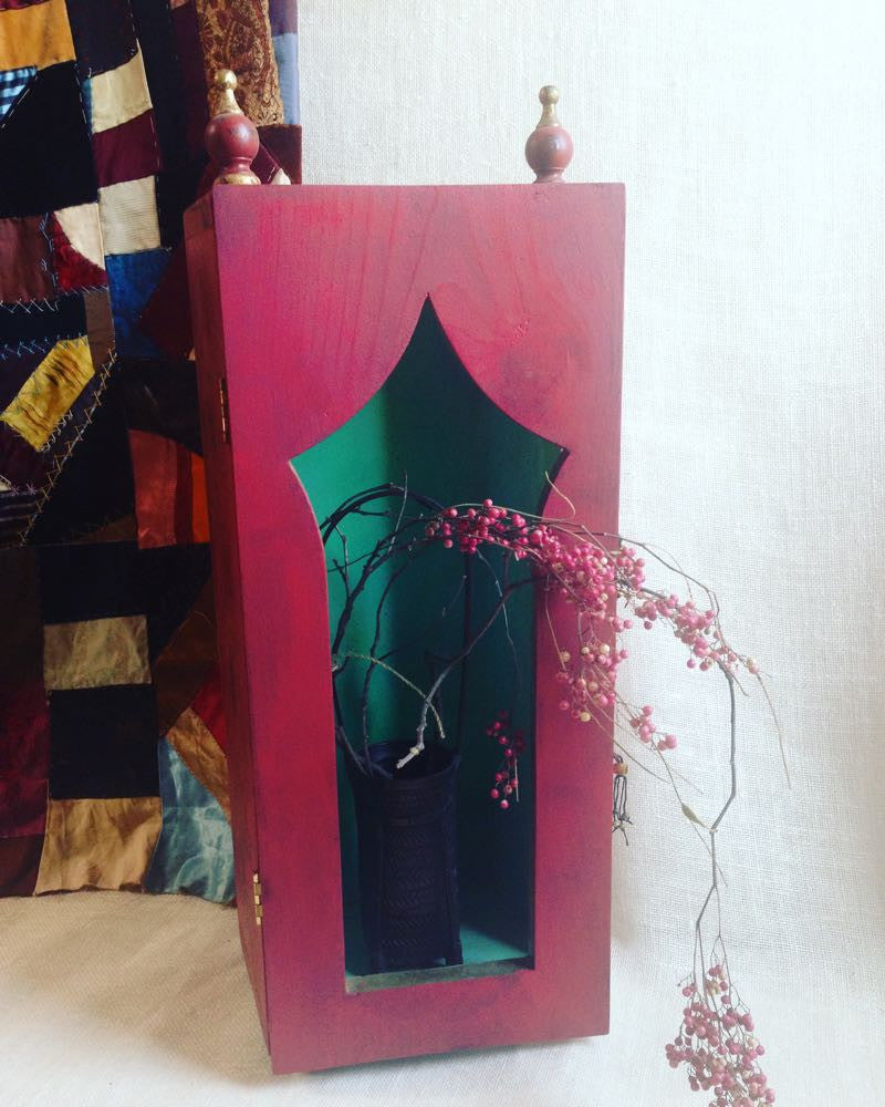 Handcrafted red altar box