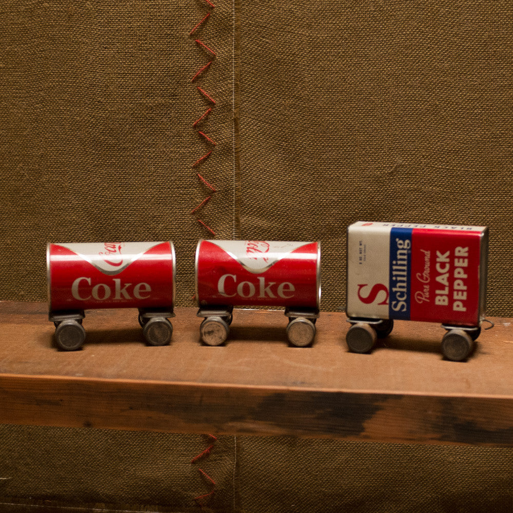  Tin can train sculpture