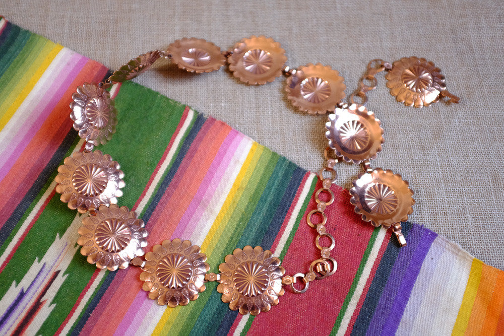 Copper Plated Concho Belt