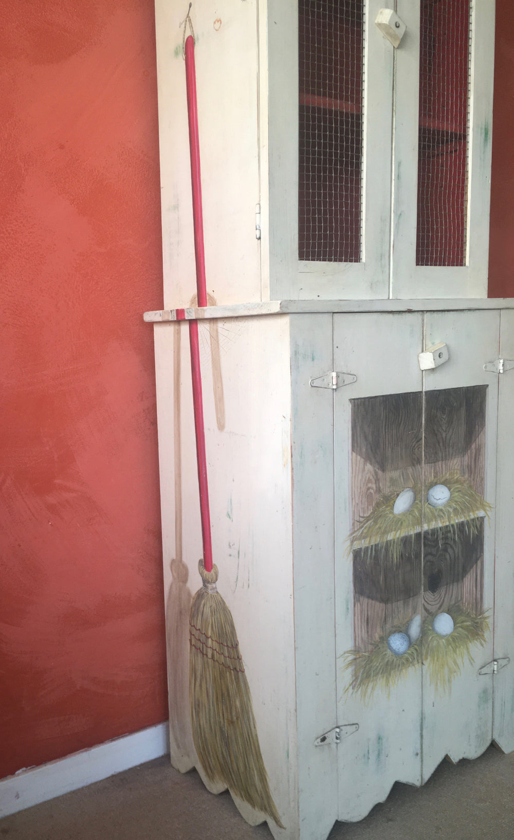  Hand-Painted Egg Cupboard for Country Kitchen Decor