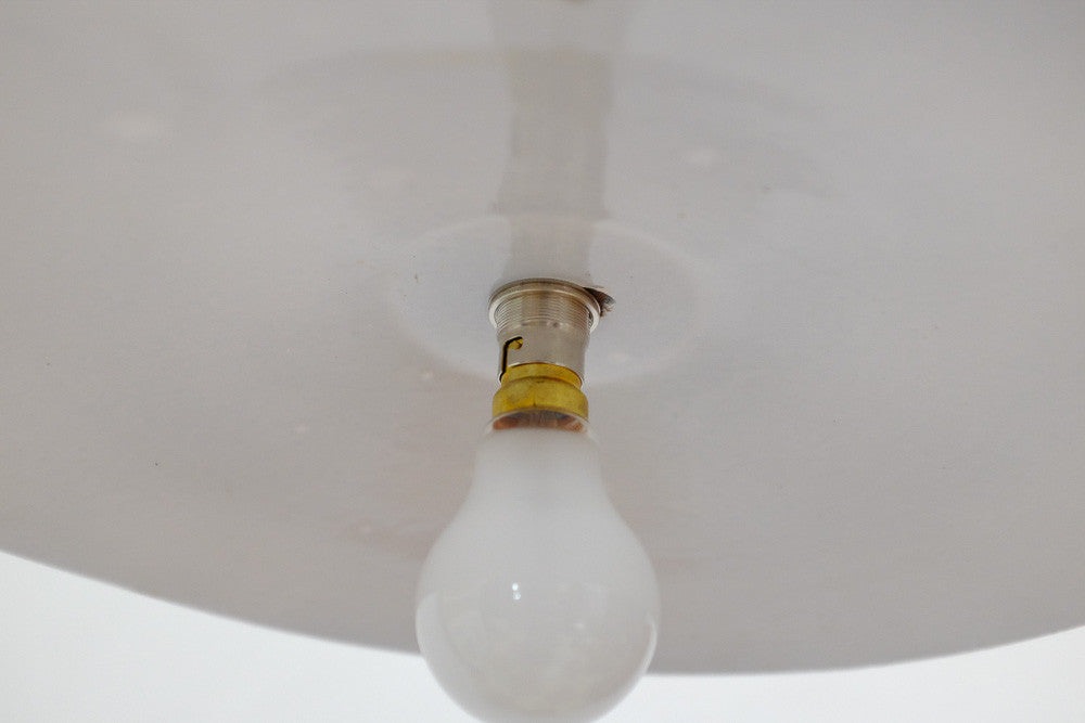 Vintage blue enamel hanging light fixture