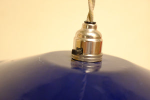 Vintage blue enamel hanging light fixture
