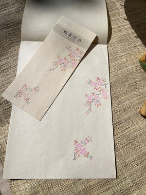 floral branch Vintage Japanese stationary 