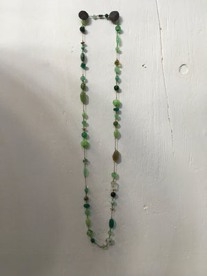 Vintage Venetian glass beads necklace with antique chain