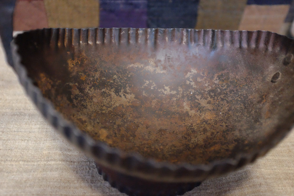 Vintage folk art two-headed horse bowl 