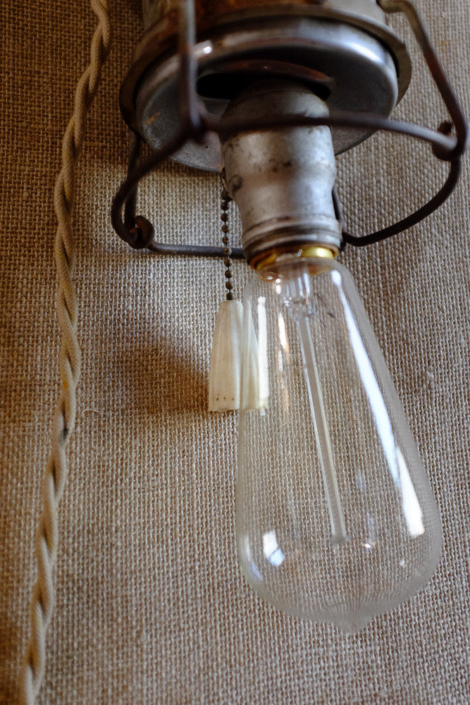 Vintage Industrial Shop Lamp Bulb Detail