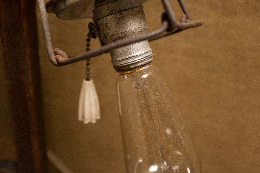Vintage Industrial Shop Lamp Bulb Detail