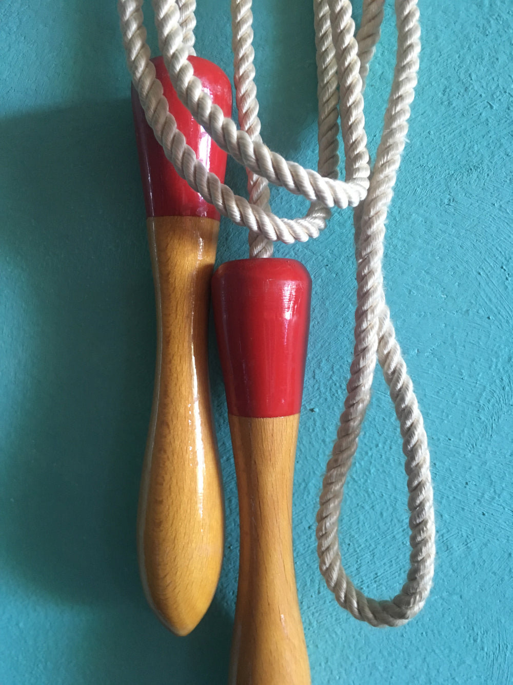 vintage red painted jump rope Antares Furnishings