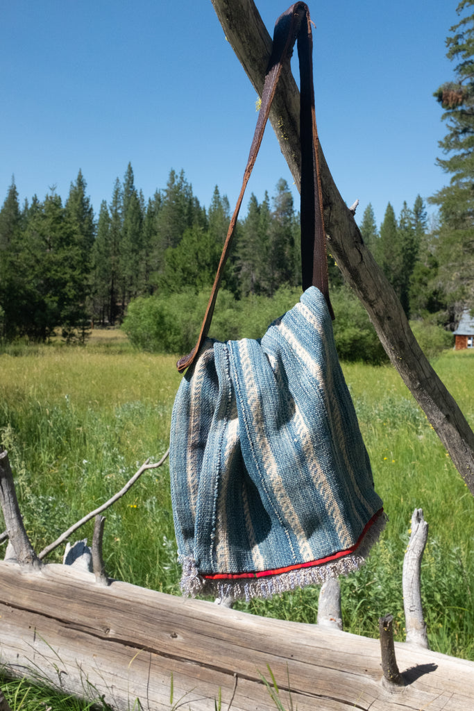 Mali indigo stripe handmade bag