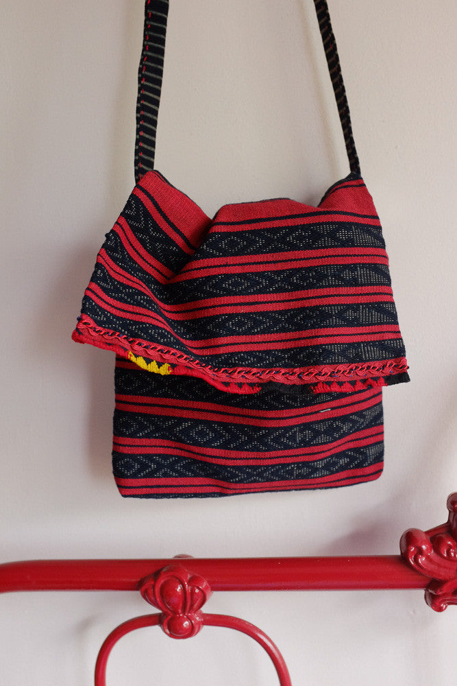 Woven mini-bag made from Afghan tapestry