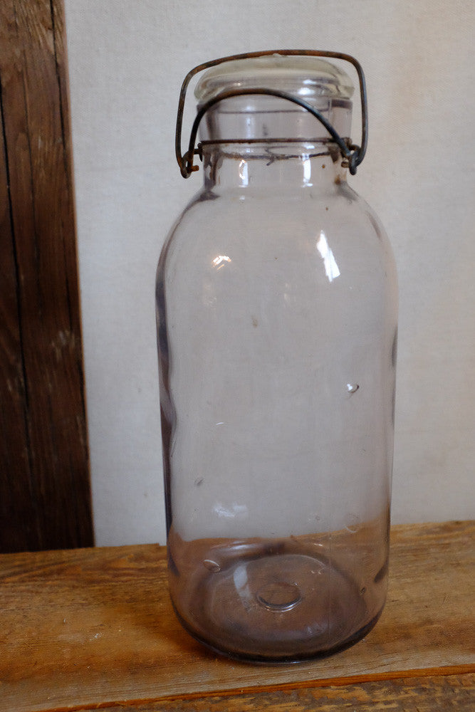 Vintage purple glass jar 