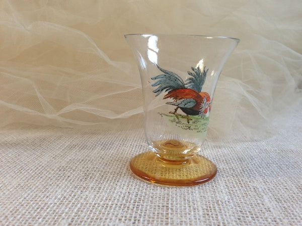 four crystal rooster crystal glassware