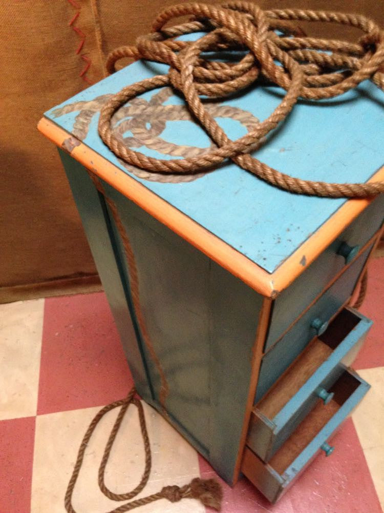 Hand-painted rope drawers with original paint 