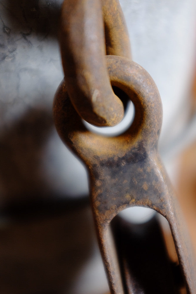 Vintage industrial pulley and hook 