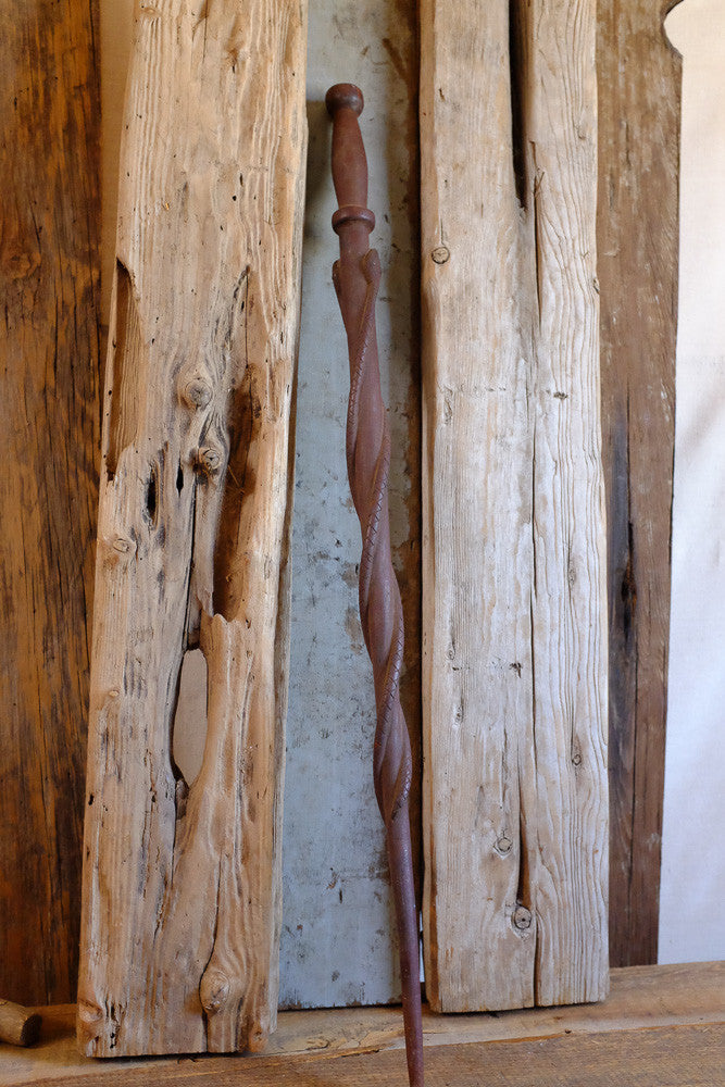 Handmade snake carved wood cane 