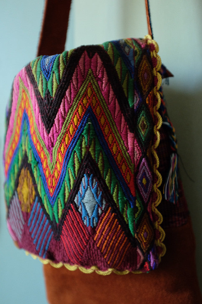 Handmade Guatemalan tapestry hipster bag