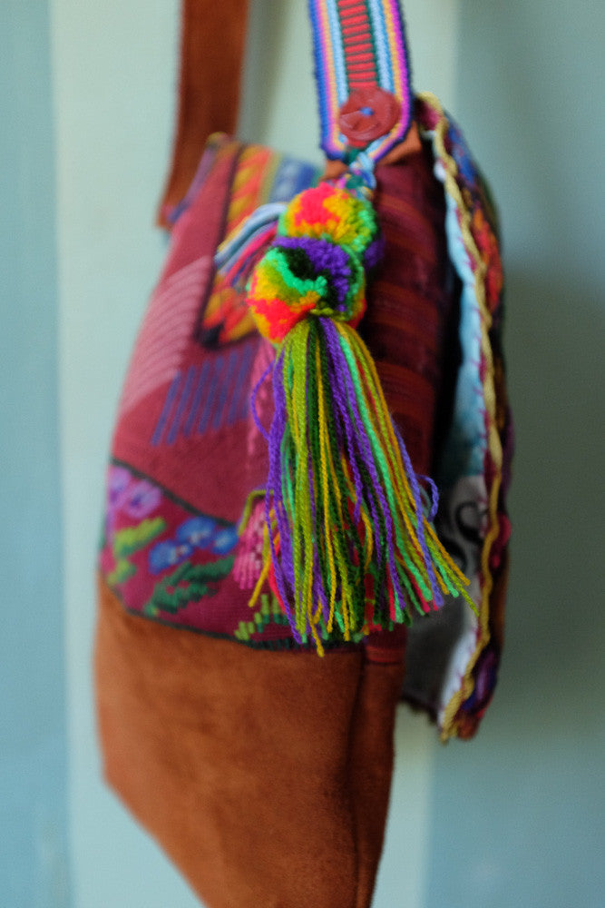 Handmade Guatemalan tapestry hipster bag