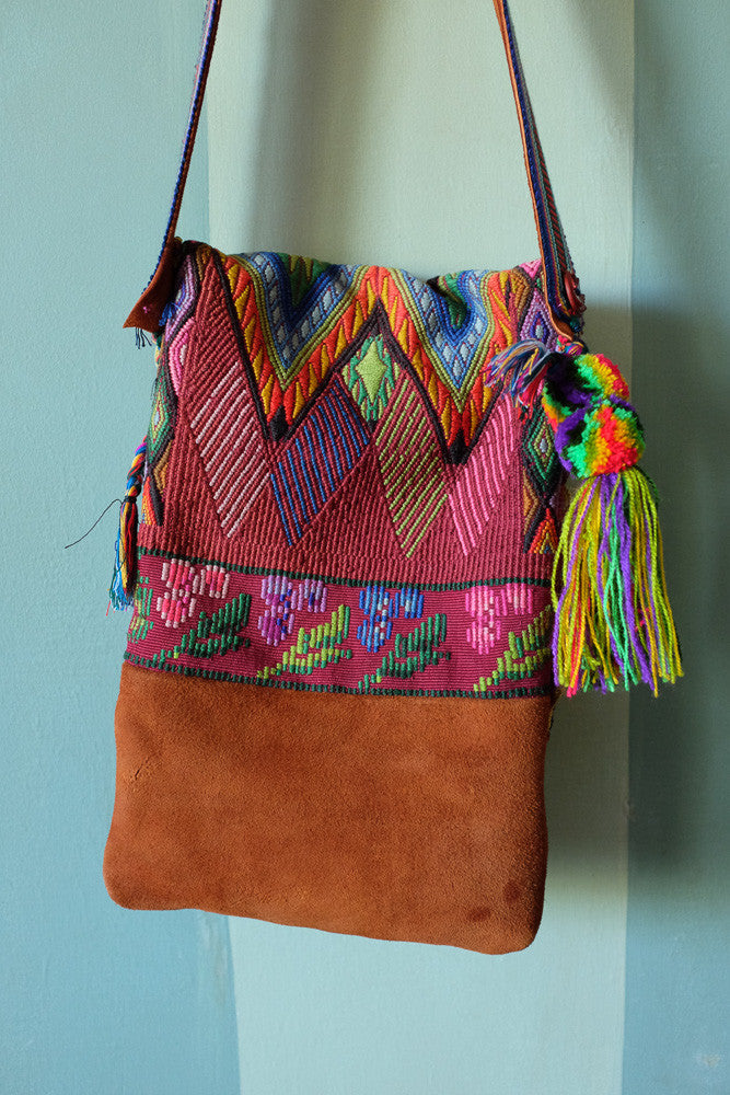 Handmade Guatemalan tapestry hipster bag
