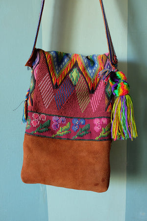 Handmade Guatemalan tapestry hipster bag