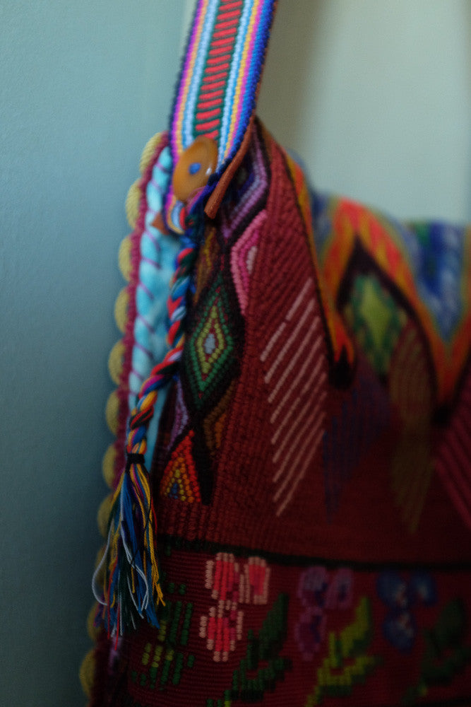 Handmade Guatemalan tapestry hipster bag
