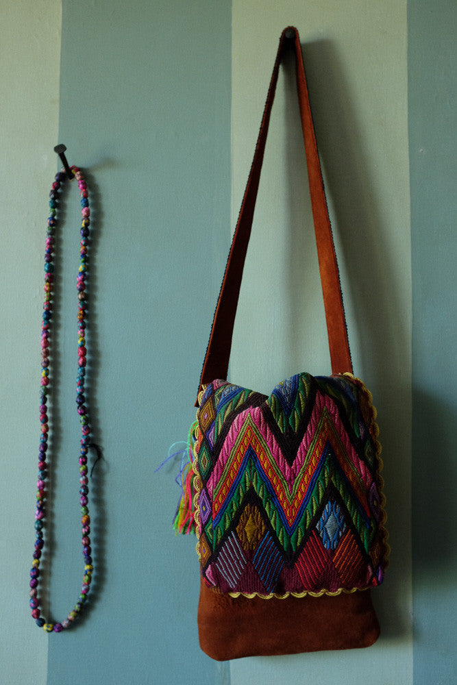 Handmade Guatemalan tapestry hipster bag