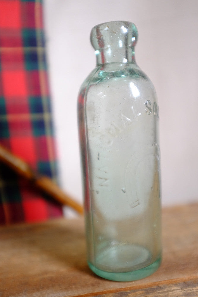 Antique Blown Green Glass Bottle
