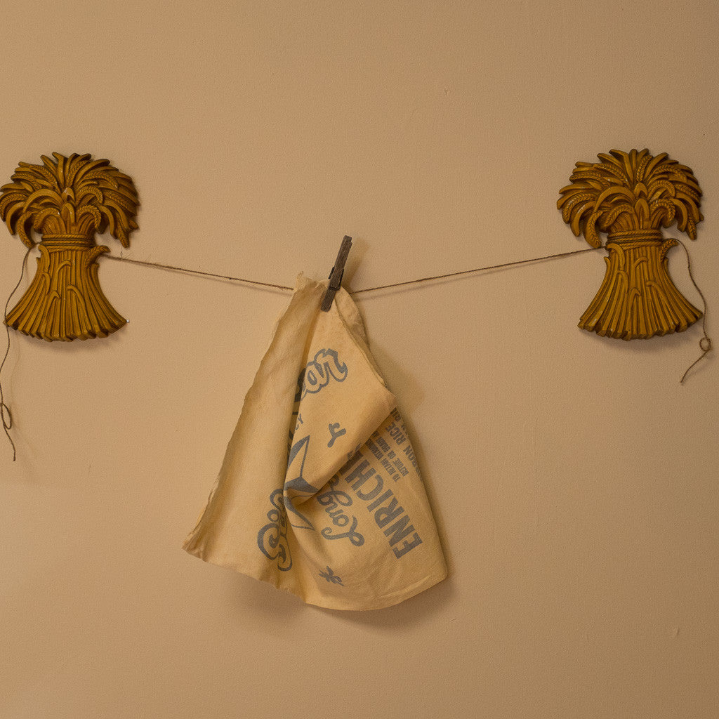 Vintage Metal Wheat Plaques for Kitchen Decor