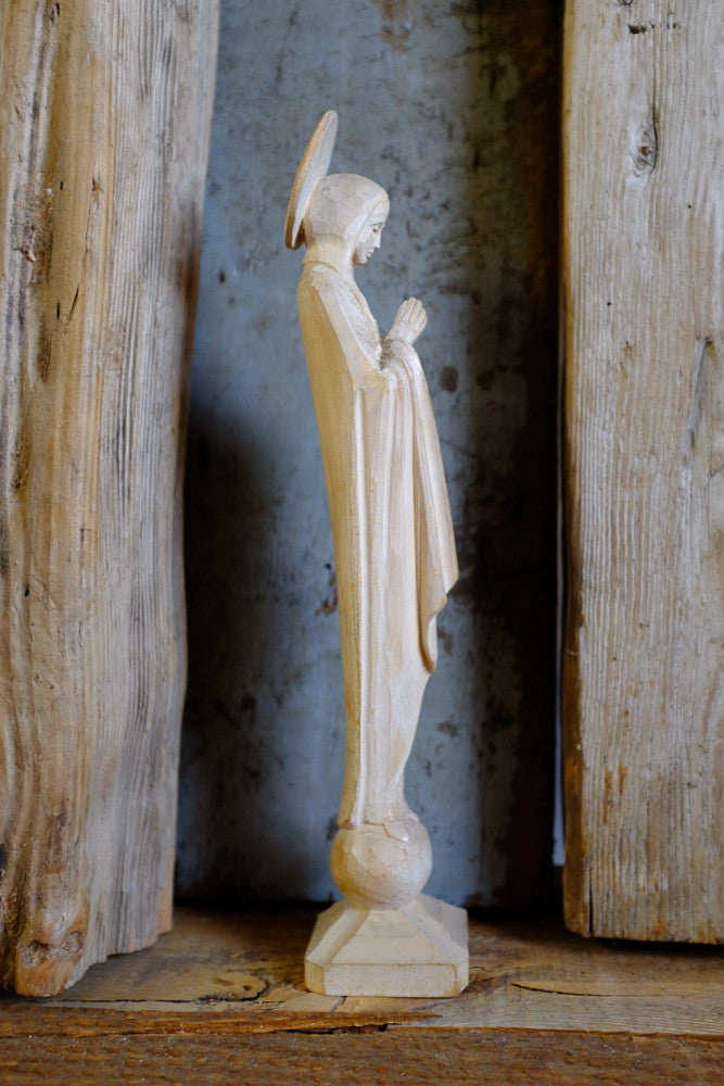 Hand carved wooden Madonna statue